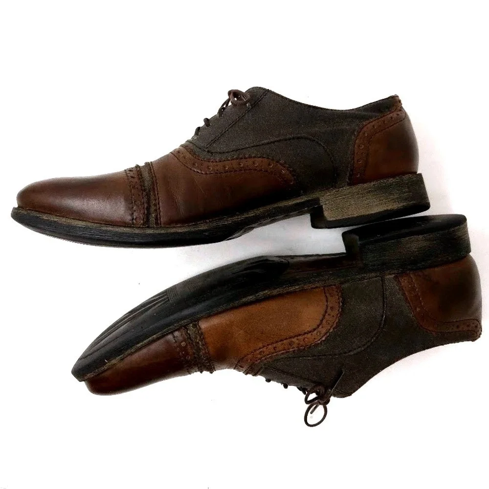 Steve Madden Cabal Leather Oxford Shoes Men's 11D Brown Handcrafted - Picture 6 of 11